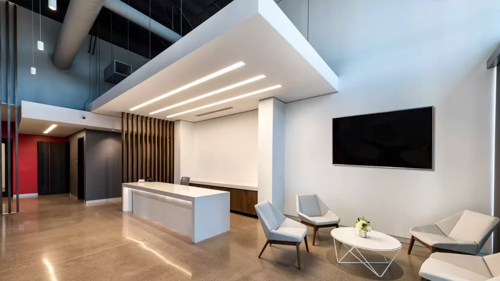 modern architecture in an office lobby 